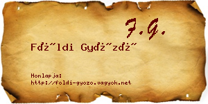 Földi Győző névjegykártya